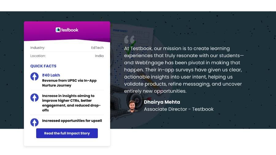 WebEngage — 3× Case Study Feature